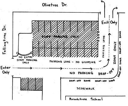 A map of the ropoff area of the school